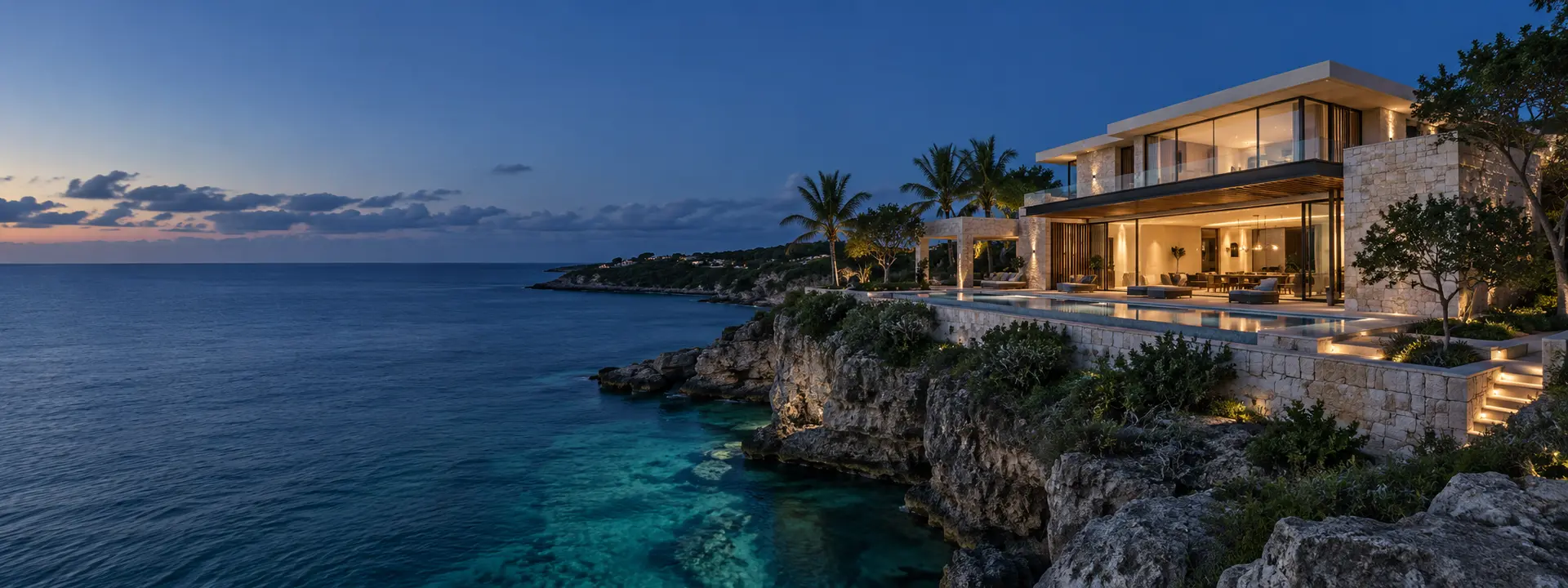 Coastal scenery overlooking the water